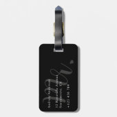 Pas getrouwd de heer Black and White Bagagelabel (Achterkant verticaal)