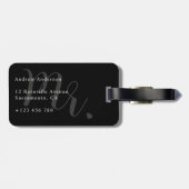 Pas getrouwd de heer Black and White Bagagelabel (Achterkant horizontaal)