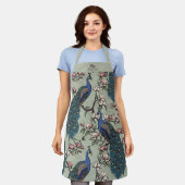 Pas getrouwd de heer en mevrouw Floral Peacock Sag Schort (Gedragen)