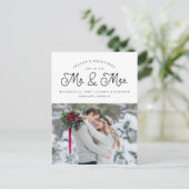 Pas getrouwd de heer en mevrouw Foto Feestdagenkaart (Staand voorkant)