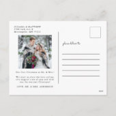 Pas getrouwd de heer en mevrouw Foto Feestdagenkaart (Achterkant)