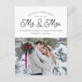 Pas getrouwd de heer en mevrouw Foto Feestdagenkaart (Voorkant)