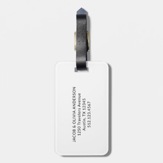 Pas getrouwd de heer en mevrouw Script en foto voo Bagagelabel (Achterkant verticaal)