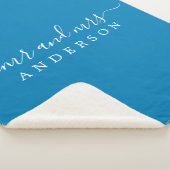 Pas getrouwd de heer Ibiza Blue Monogram Sherpa Deken (3/4)