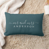 Pas getrouwd de heer mevrouw Deep Emerald Monogram Kussen (Deken)