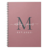 Pas getrouwd de heer mevrouw monogram noemt het ja notitieboek (Voorkant)