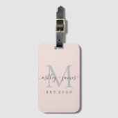 Pas getrouwd de heer mevrouw Silver Monogram noemt Bagagelabel (Voorkant (verticaal))