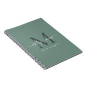 Pas getrouwd de heer Monogram Names Year Dusty Gre Notitieboek (Rechterzijde)