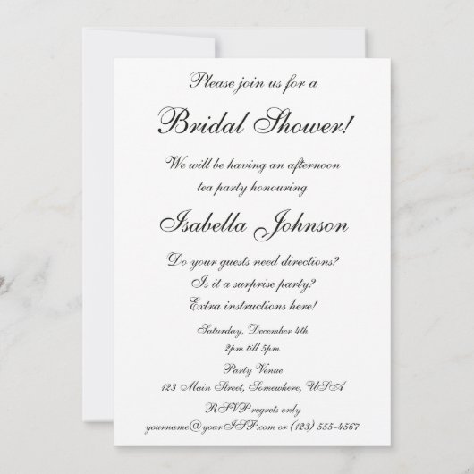 Pas getrouwd Deco Bridal Shower Uitnodiging (Achterkant)