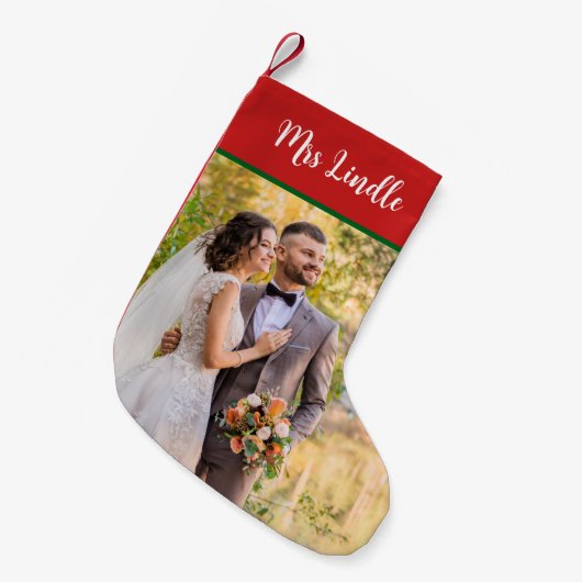 Pas getrouwd die overeenkomt met de heer en mevrou kleine kerstsok (Voorkant (Hangend))