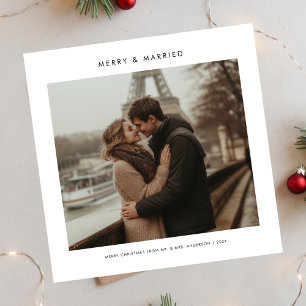 Pas getrouwd eerste jaar vrolijk & getrouwd kerst feestdagenkaart