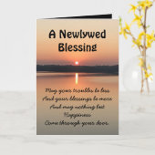 Pas getrouwd Eerste Jubileum Ierse afpersing Kaart (Gele Bloem)