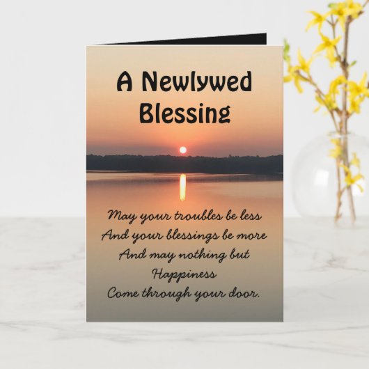 Pas getrouwd Eerste Jubileum Ierse afpersing Kaart (Gele Bloem)