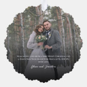 Pas getrouwd eerste kerst 2 foto ornament kaart (Achterkant)