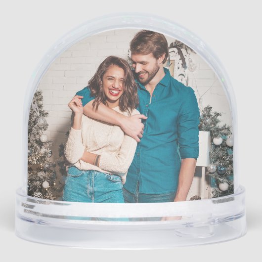 Pas getrouwd eerste kerst als meneer en mevrouw ro sneeuwbol (Achterkant)