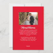 Pas getrouwd eerste kerst als meneer en mevrouw tw feestdagenkaart (Achterkant)