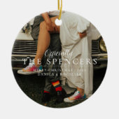 Pas getrouwd eerste kerst | Gepersonaliseerde foto Keramisch Ornament (Voorkant)