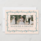 Pas getrouwd eerste kerst multiphoto vakantie Kaar Feestdagenkaart (Voorkant)