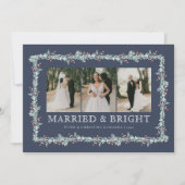 Pas getrouwd eerste kerst multiphoto vakantie Kaar Feestdagenkaart (Voorkant)