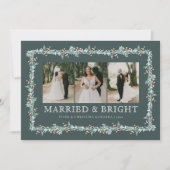 Pas getrouwd eerste kerst multiphoto vakantie Kaar Feestdagenkaart (Voorkant)