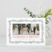 Pas getrouwd eerste kerst multiphoto vakantie Kaar Feestdagenkaart (Staand voorkant)