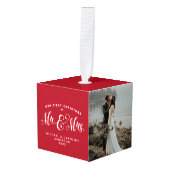 Pas getrouwd eerste Kerst ornament (Voorkant hoekig)