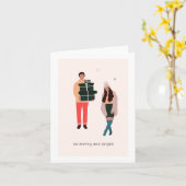 Pas getrouwd eerste kerst Wenskaart Kaart (Gele Bloem)