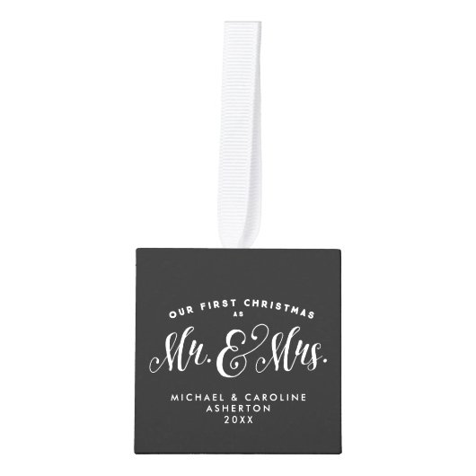 Pas getrouwd eerste kerstfoto ornament (Voorkant)