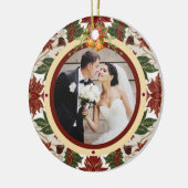 Pas getrouwd Eerste Kerstfoto Ornament Custom (Links)