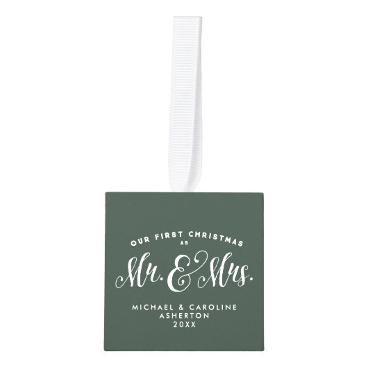 Pas getrouwd eerste kerstgroen decoratie (Voorkant)