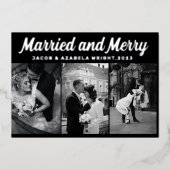 Pas getrouwd eerste kerstKaart Folie Feestdagenkaart (Voorkant)