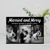 Pas getrouwd eerste kerstKaart Folie Feestdagenkaart (Staand Voorkant)