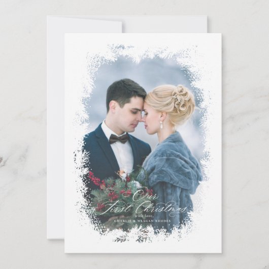 Pas getrouwd eerste kerstkaart onze eerste kerst (Voorkant)
