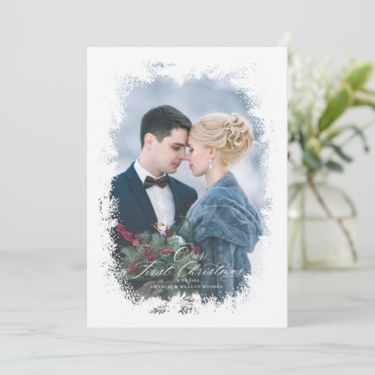 Pas getrouwd eerste kerstkaart onze eerste kerst (Staand voorkant)