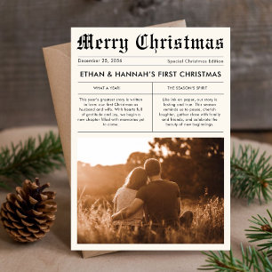 Pas getrouwd Eerste Kerstkrant Foto Uniek Feestdagenkaart