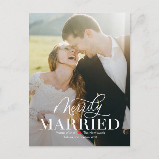 Pas getrouwd eerste kerstmis Briefkaart (Voorkant)