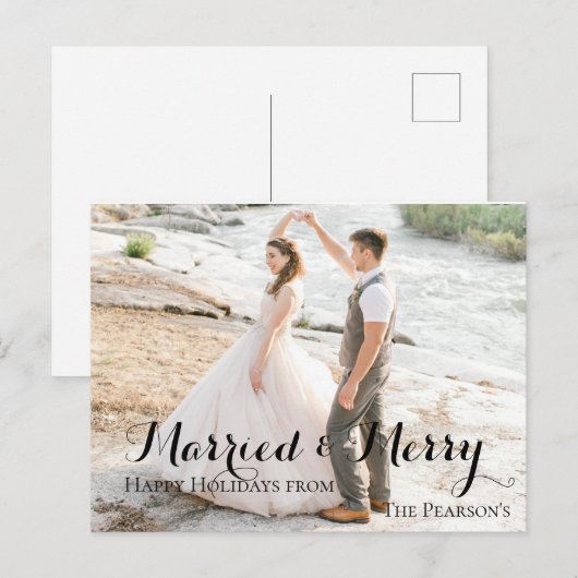 Pas getrouwd Eerste Kerstmis Briefkaart (Voorkant / Achterkant)