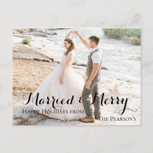 Pas getrouwd Eerste Kerstmis Briefkaart (Voorkant)