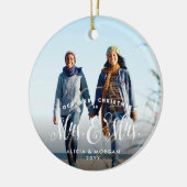 Pas getrouwd eerste kerstmis mevrouw en mevrouw el keramisch ornament (Links)