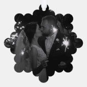 Pas getrouwd elegante groene één foto Kerstmis Ornament Kaart (Achterkant)