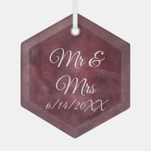 Pas getrouwd en Huwelijkscadeaus Glas Ornament