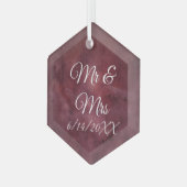 Pas getrouwd en Huwelijkscadeaus Glas Ornament (Voorkant links)