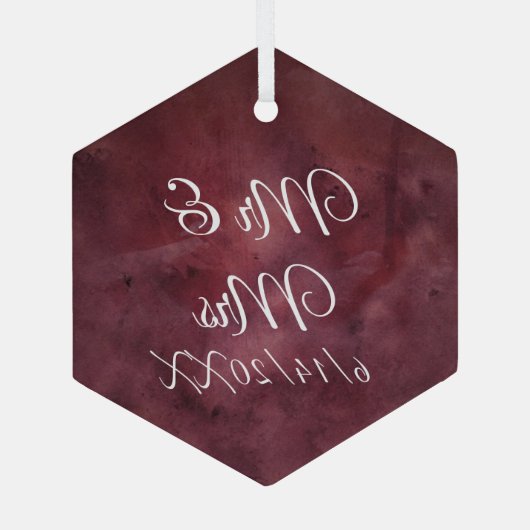 Pas getrouwd en Huwelijkscadeaus Glas Ornament (Achterkant)