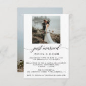 Pas Getrouwd Feest Uitnodiging Gevluchte Aankondig (Voorkant / Achterkant)