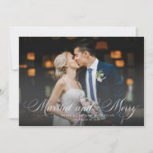 Pas getrouwd-feestdag met huwelijksband feestdagenkaart (Voorkant)