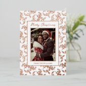 Pas getrouwd Folie Custom Christmas Kaart Holiday  (Staand Voorkant)