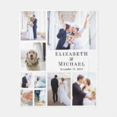 Pas getrouwd foto collage bruiloft fleece deken (Voorkant)