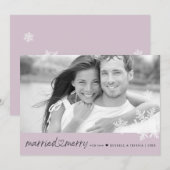 Pas getrouwd Foto gehuwd en Merry Flat Feestdagenkaart (Voorkant / Achterkant)