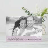 Pas getrouwd Foto gehuwd en Merry Flat Feestdagenkaart (Staand voorkant)