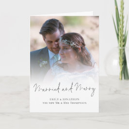 Pas getrouwd Foto gehuwd en vrolijk kerstfeest gev Kaart